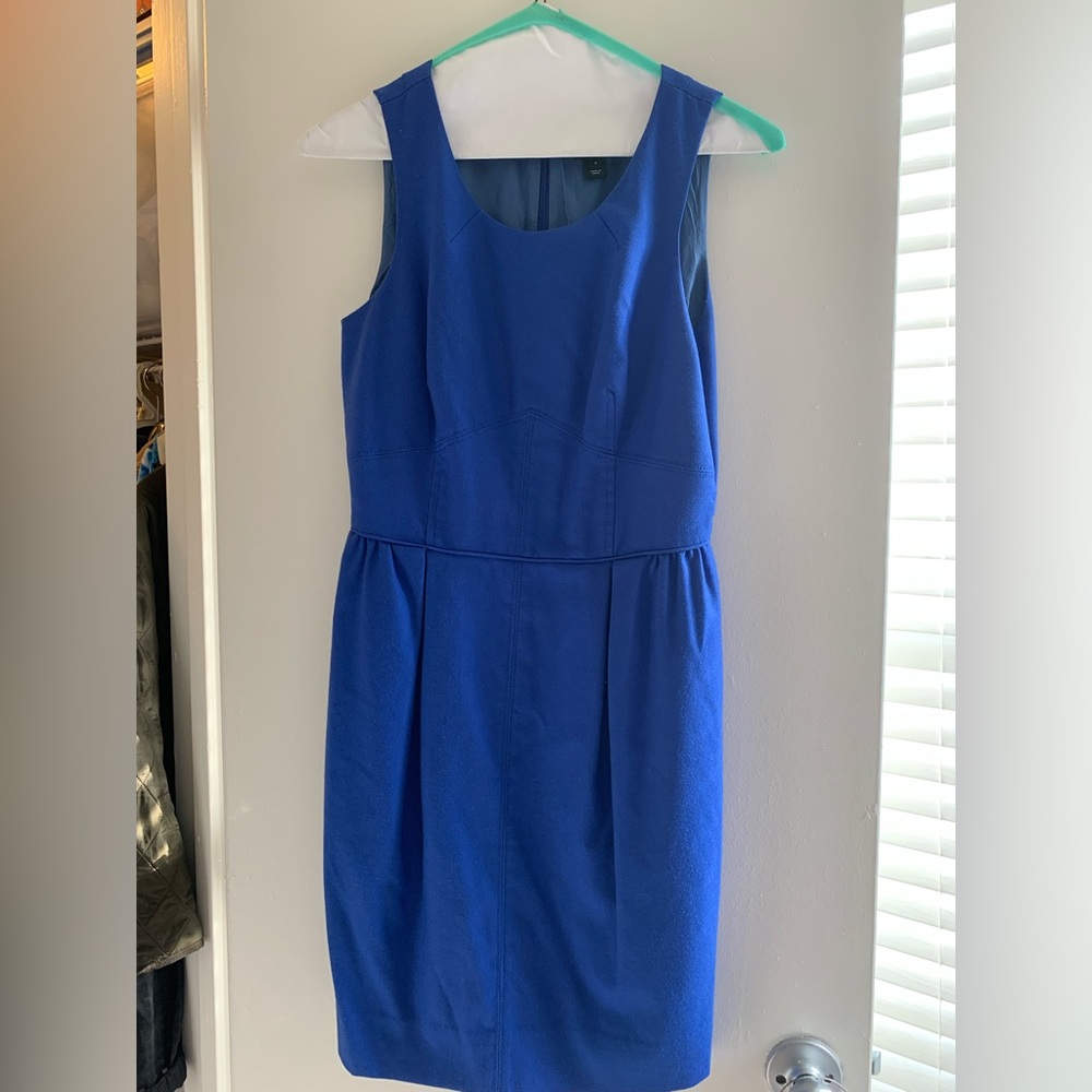 J. Crew Blue Wool Dress Size 0 Petite